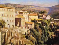 Paysage de Tivoli - la Cittadella 1978. Dipinto a olio 46 x 61 cm. A gauche la maison familiale.jpg